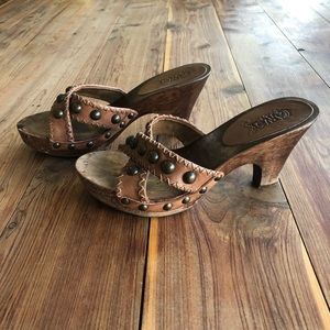 Carlos Santana Wooden Heeled Sandal